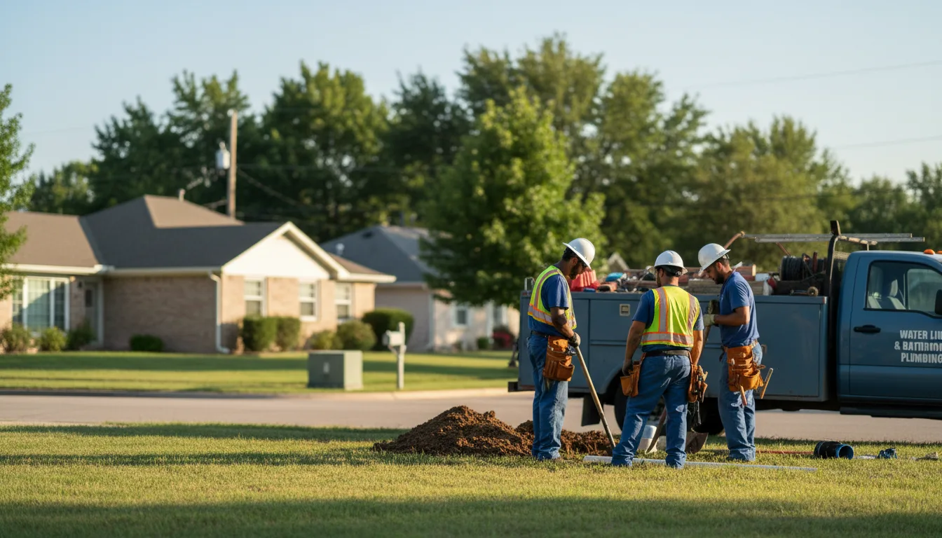 Residential water line and bathroom plumbing service in Waubay, SD